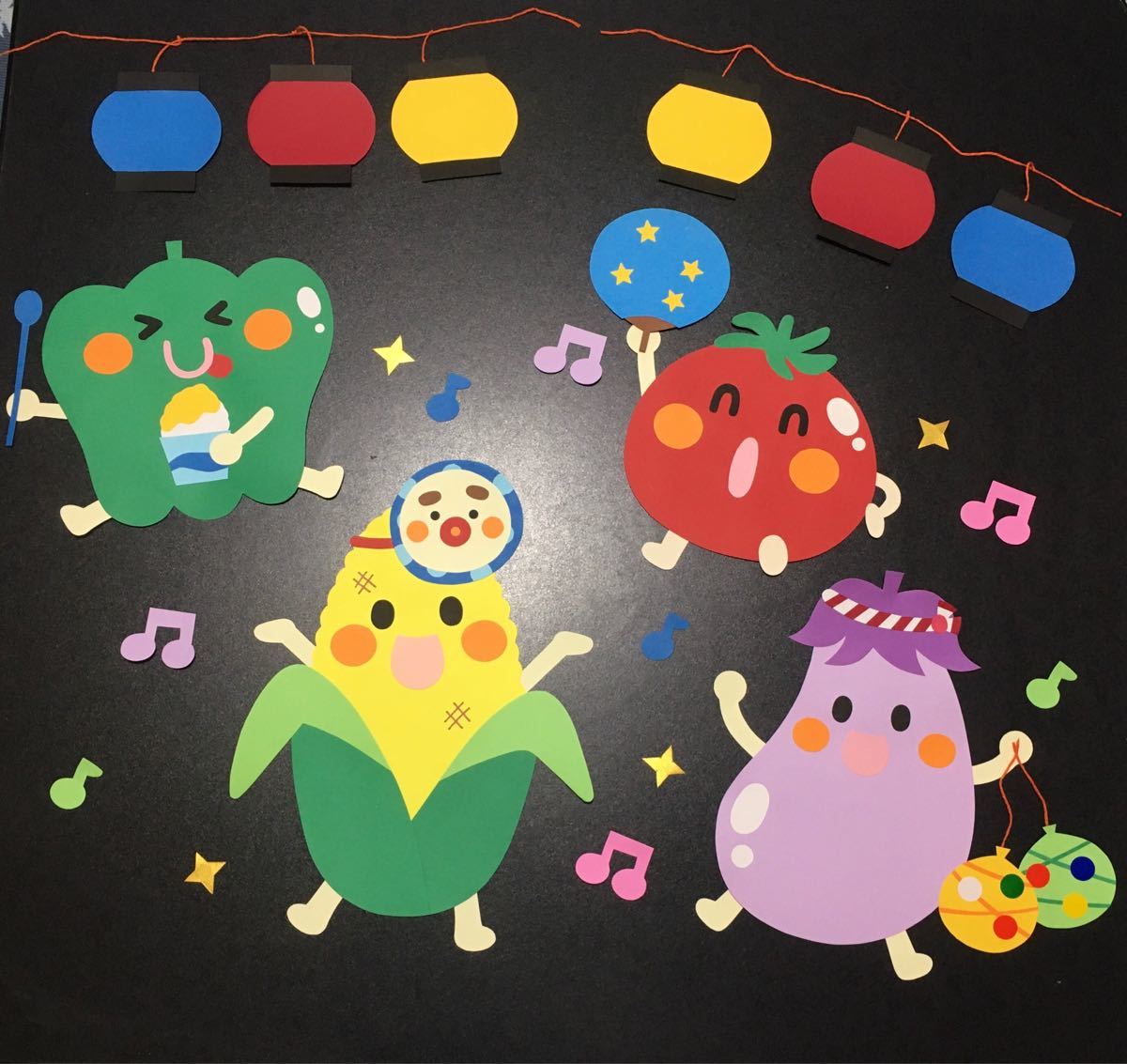 平面装飾製作 夏野菜 年長組へいわようちえんブログ