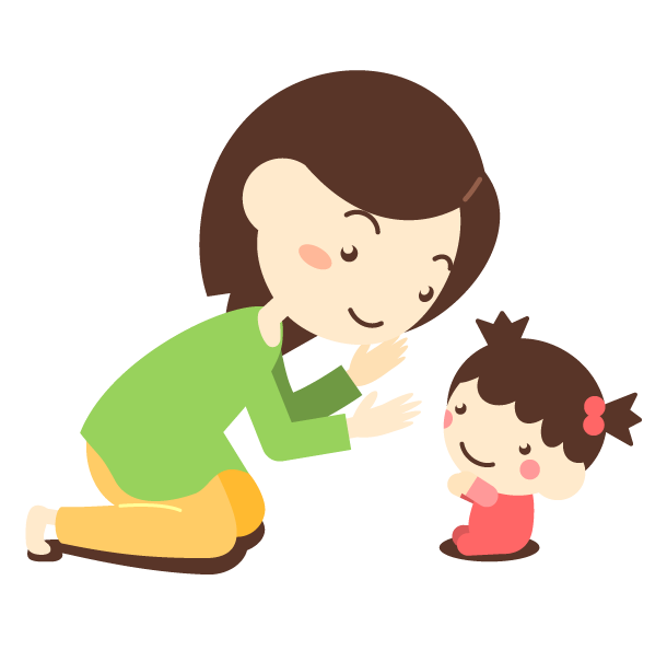 赤ちゃんを抱っこするお母さんのイラストえんぴつと画用紙