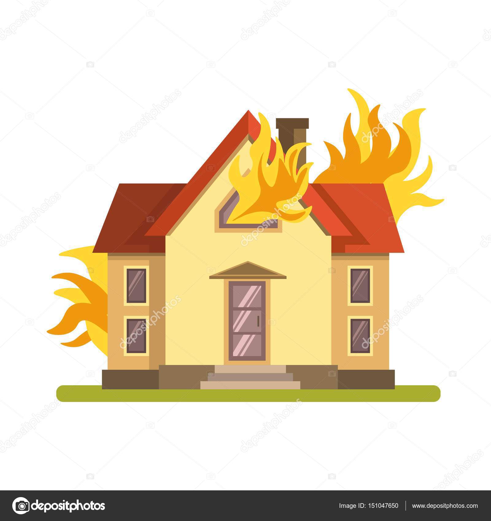 燃える家。家の中で火事。焼けた家。家が燃えている、AIが生成の写真素材・画像素材 Image 206018180