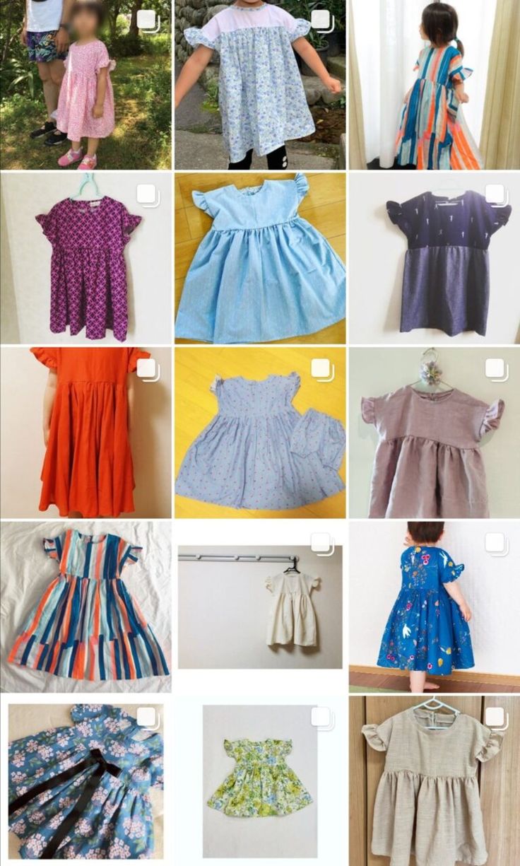 女の子にかわいい！後ろゴムアレンジ付きの ぽわん袖ブラウス ワンピース 型紙 作り方 女の子服 70-120