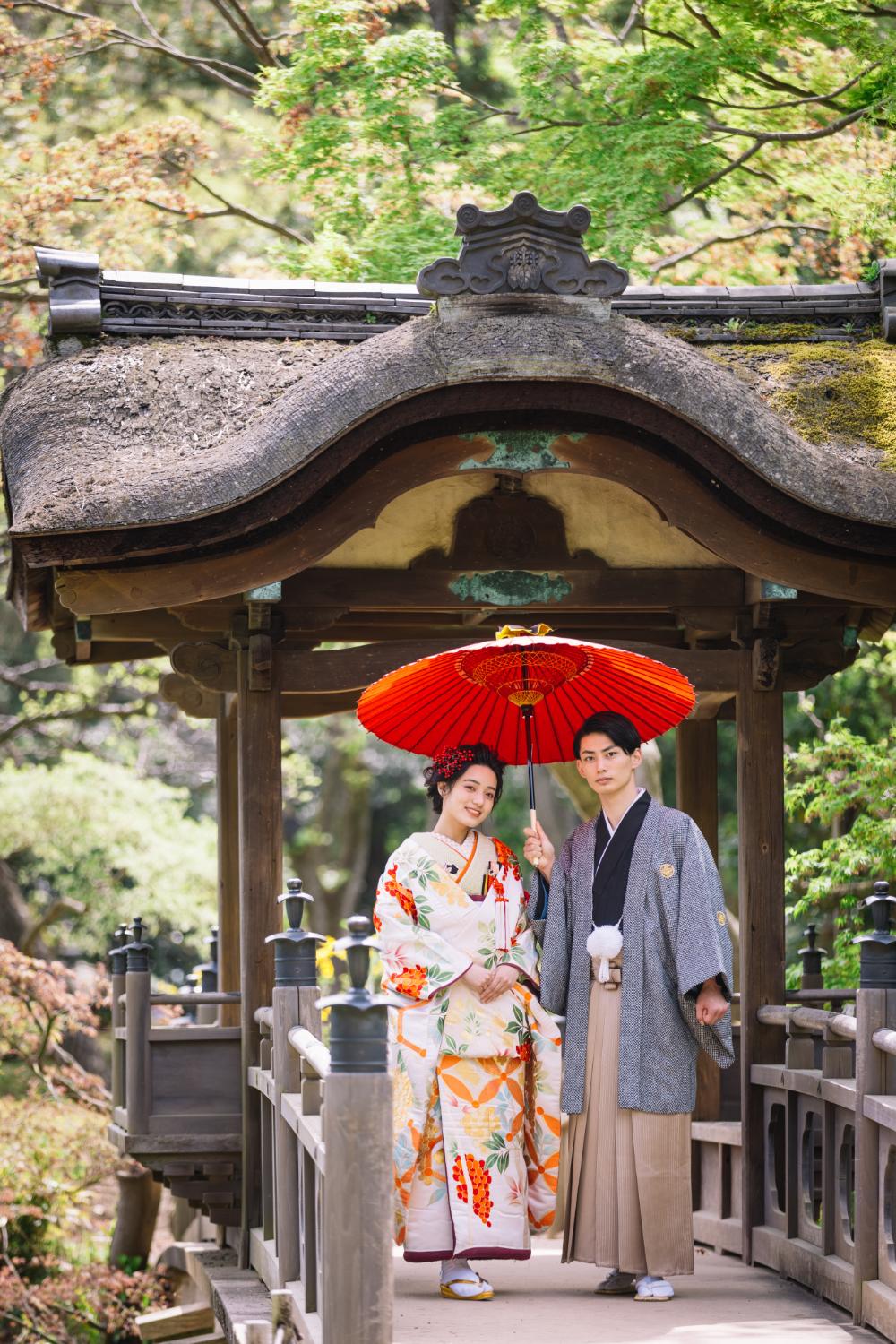 晴れた日に和装前撮り 横浜三渓園フォトスタジオ ワンライフ