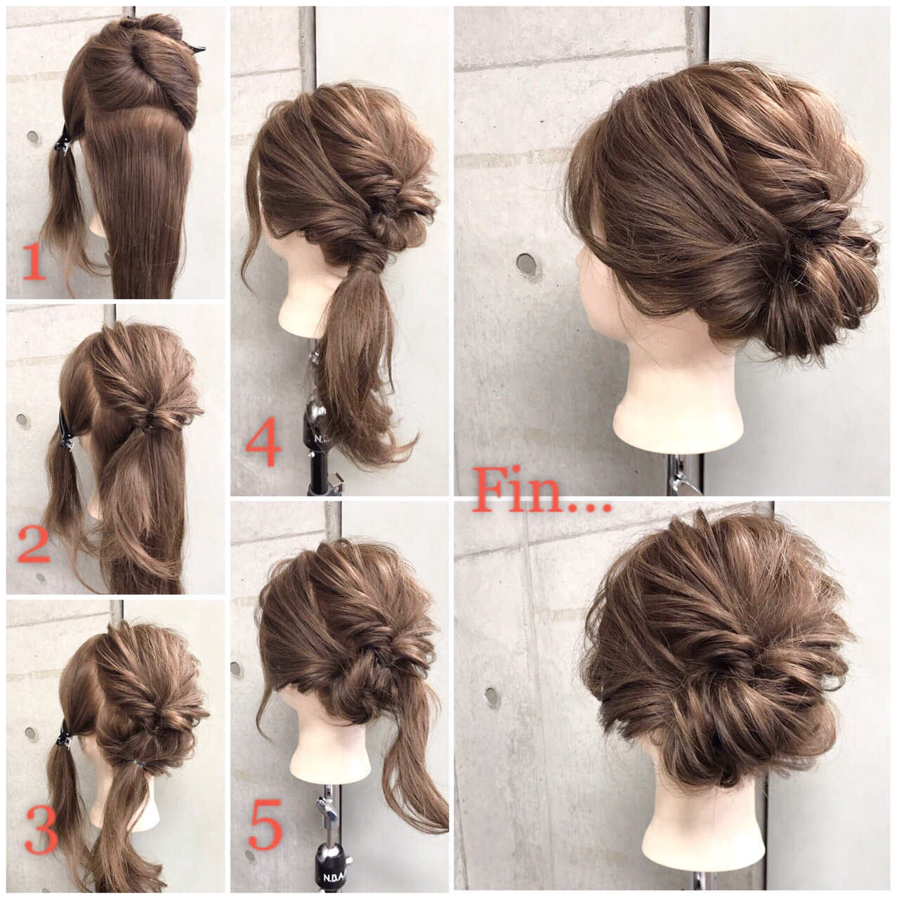 簡単かわいい お団子ヘアアレンジ！ツイン