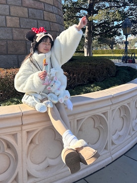 もふもふであったかくて 子供達も喜んで着てくれる🧸🤍🤍ディズニー ディズニーコーデ ディズニーランド ディズニーシー ディズニー大TikTok