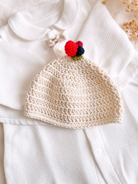 編みものキット「キホンのどんぐり帽子いちごミルク」BO-04手編みのお店SP
