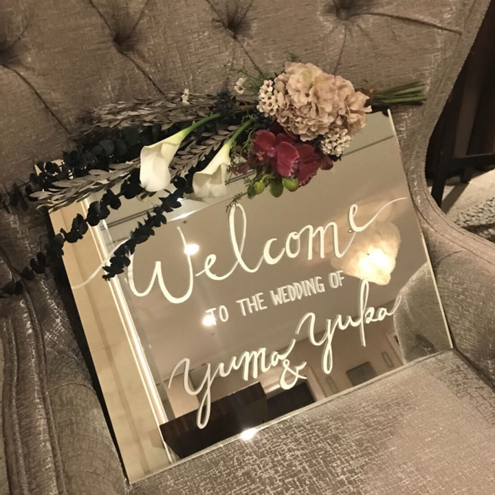 ウェルカムミラー✨ウェルカムスペースに置いたら可愛いです❤️ウェルカムボード ウェルカムスペース 結婚証明書 結婚式 ウェルカムボード reve 通販16240476Creema クリーマ