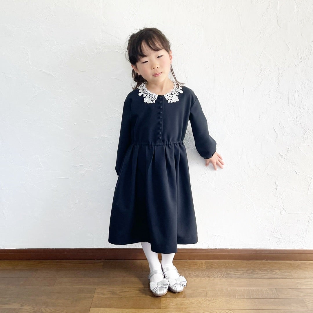上品なドレスワンピース！ドレスワンピ 型紙 作り方 女の子服 80-130