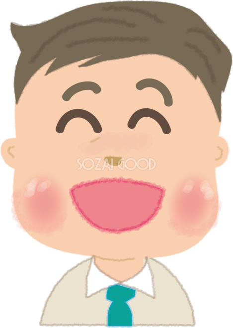 立っているお父さん 眼鏡・青いシャツ の無料フリーイラスト咲くっとイラスト さくっといらすと