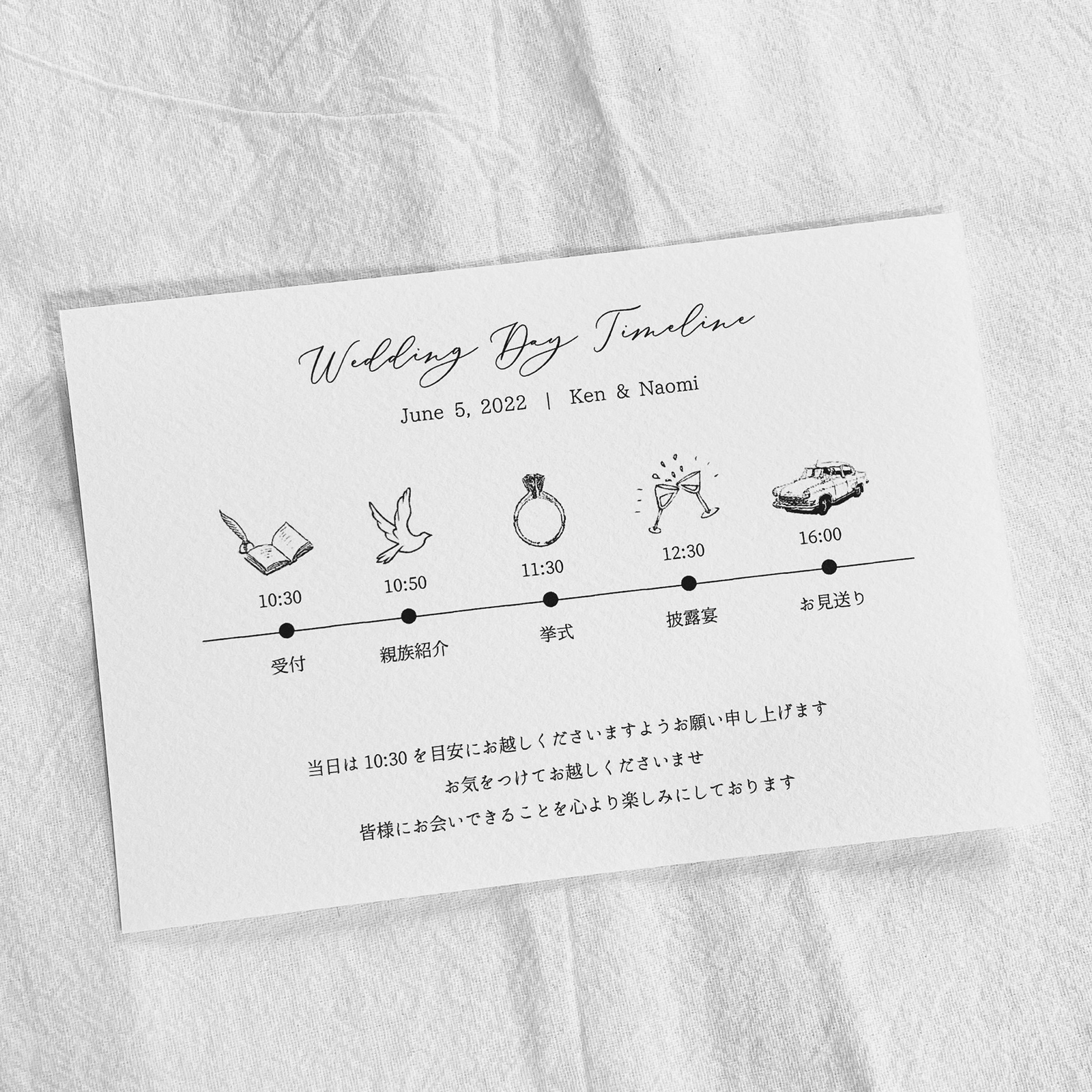 話題の「タイムライン」をDIYしよう!無料素材テンプレート配付中 - おしゃれな結婚式小物が何でも揃う通販サイト ファルベ