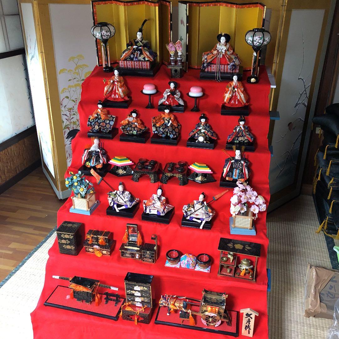 七段飾り・京七番親王七寸十三人揃 Ｎｏ７０４３雛人形、おひなさまのことなら－小木人形、人形のまち岩槻－