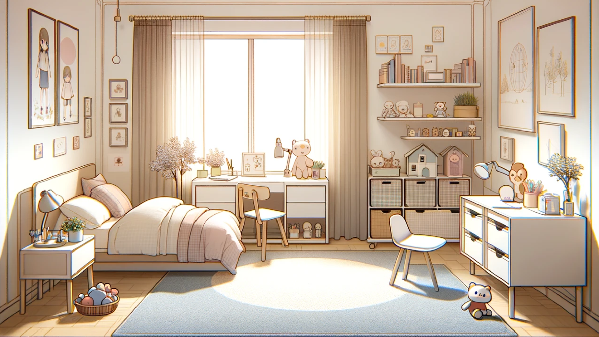 背景素材 男の子の子ども部屋 時間差分4点- muku.2D素材販売 - BOOTH