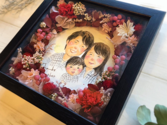 母の日似顔絵プリザーブドフラワーフレーム イラスト Tam 通販 13755962Creema クリーマ