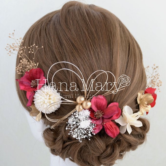 misa 卒業式アレンジ ハーフアップ ドライフラワー 水引き：L182861994オッジバイケンジ oggi byKENJE のヘアスタイルホットペッパービューティ