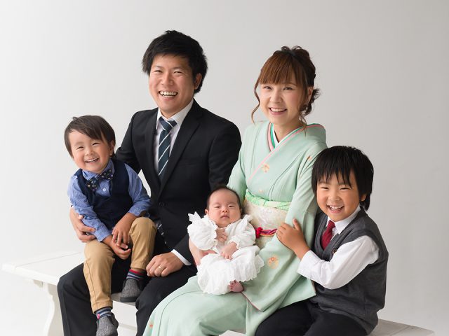 初宮参り＞clampで撮るナチュラルお宮参り＜三兄弟＞studio clamp