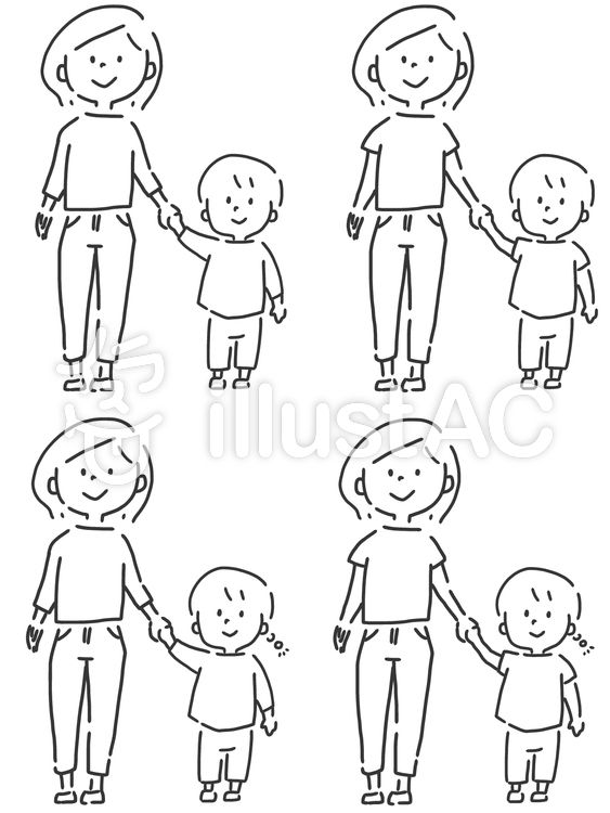 親子のふれあいイラスト無料素材ならフリービーAC