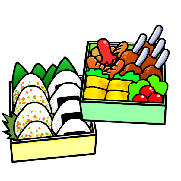 お花見弁当 いなり寿司と巻き寿司イラストレイン🚂 - イラスト無料素材