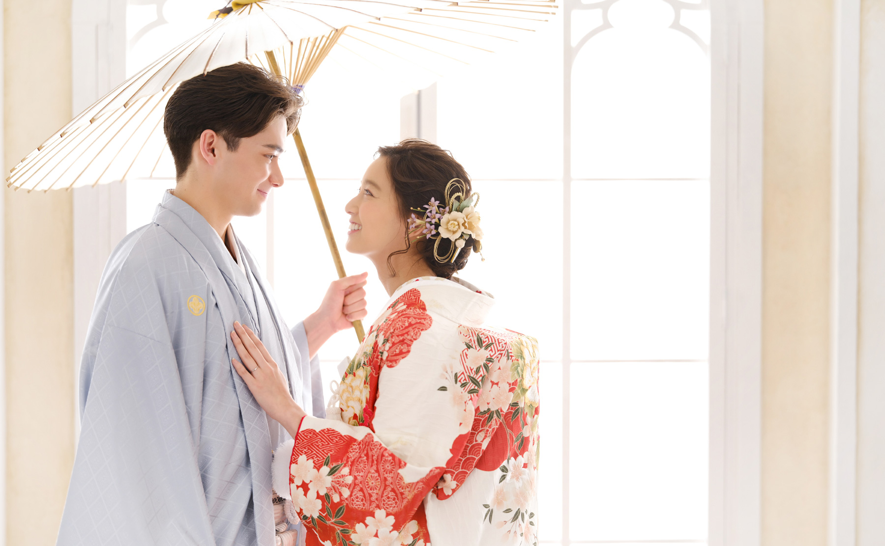 結婚20周年に和装記念写真京都で和装前撮り・フォトウェディング「古都の花嫁」 お寺貸切の結婚写真